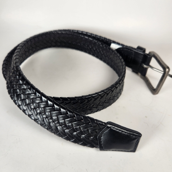 WRANGLER Belt Size 34 Black Braided Leather - Picture 6 of 7